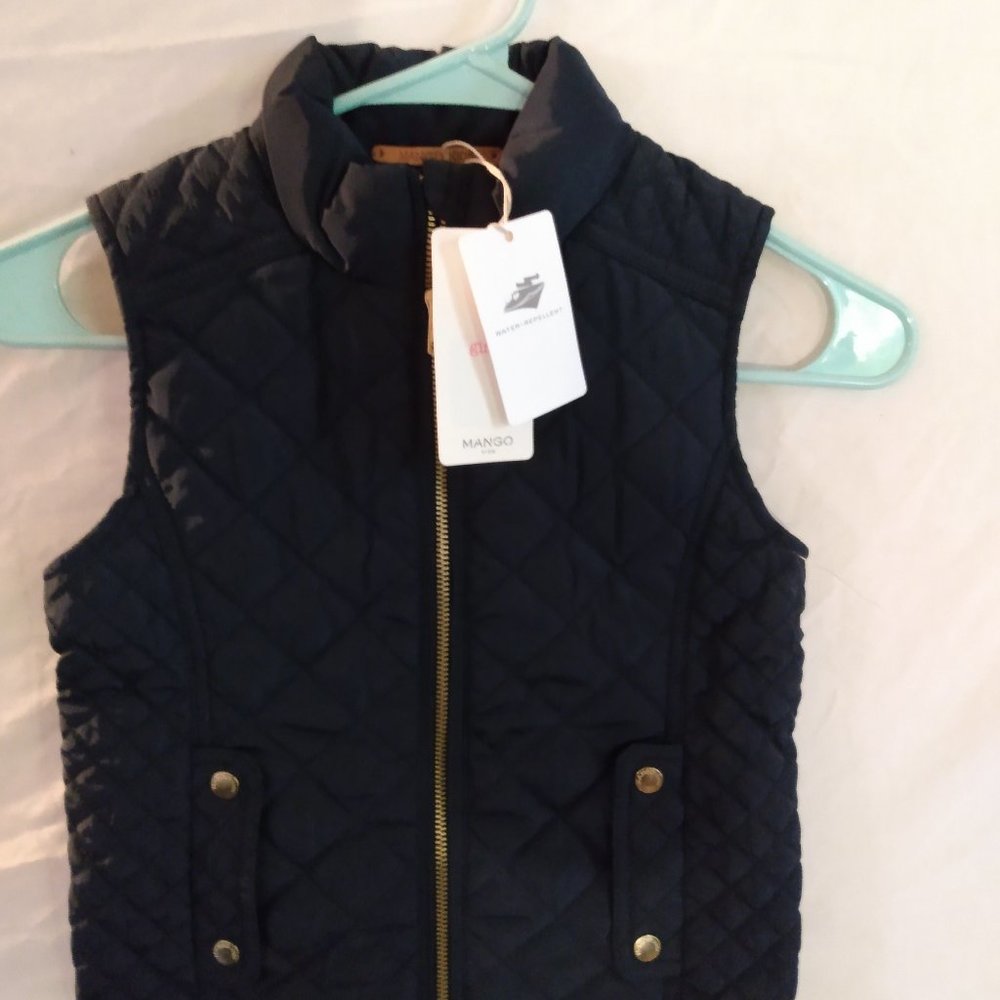 mango navy blue vest .size s 6-7